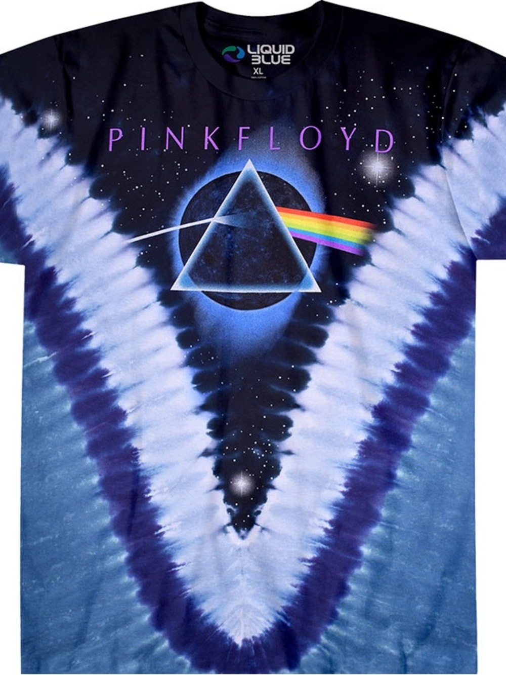 Liquid Blue Pink Floyd "Pyramid V" Dark Side of the Moon T-Shirt Size Small